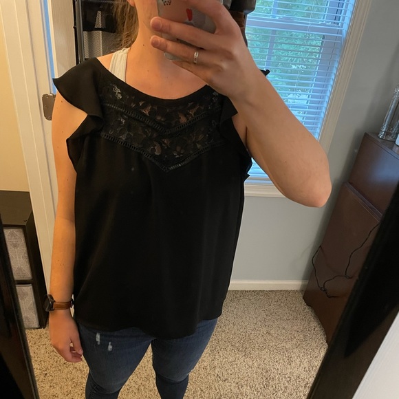 Express Black Short Sleeved Blouse - Picture 4 of 4